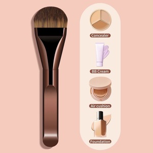 Ensemble de pinceaux de maquillage pour le visage, 6 pièces, étiquette privée personnalisée, manche brun, outils de beauté professionnels, pinceaux pour fond de teint et anticernes - Product Image 4
