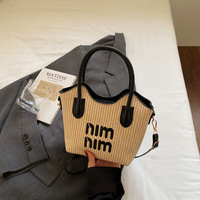 Nouvel Arrivage en Gros : Sac à Main Mini Panier Tressé Style Vacances Françaises, Sac Bandoulière Tendance pour Femmes, Idéal pour la Plage et les Voyages en Extérieur
