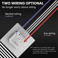 Interruptor de Luz Inteligente MOES Tuya ZigBee Serie Star Ring, Sin Cable Neutro, Sin Condensador, Compatible con Smart Life, Alexa y Google Home