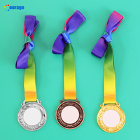 Lanière en métal arc-en-ciel, vierge de médaille, Sublimation, Support personnalisé JP-03