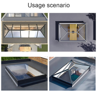 Sunray Intelligent Induction Skylight Grande fenêtre de toit en verre en alliage d'aluminium à pente fixe