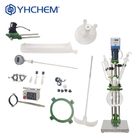 Réacteur en verre monocouche de 5 L avec moteur, cuve de réaction chimique agitée pour laboratoire, dotée d'une télécommande
