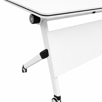 Table de conférence pliante moderne en métal, écologique, pour bureau et salle de classe, mobilier de formation avec panneau imitation bois