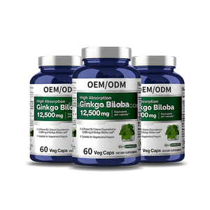 Капсулы с экстрактом листьев гинкго билоба 12500 мг, OEM/ODM, под собственной торговой маркой, растительная пищевая добавка для поддержки памяти и работы мозга - Product Image 2