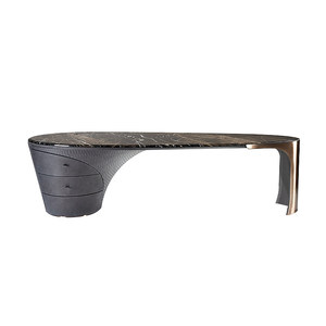 Bureau exécutif de luxe en marbre italien avec tiroirs multifonctionnel de luxe pour patrons, villas et bureaux à domicile - Product Image 6