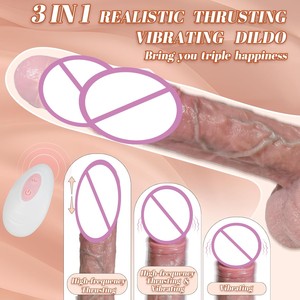 Dildo Vibrante Spingente Grande <span class=keywords><strong>3</strong></span> in 1 con Telecomando, Realistico, Enorme, Grande, Spesso, XXL, Macchina del Sesso per Donne - Product Image 3
