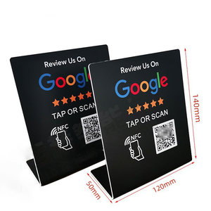 Custom Printed Qr Code Digital Business Card Programmable Pvc Plastic Nfc Google Review Cards