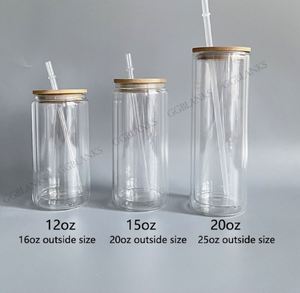 25 pièces/boîte – Gobelet en verre à café glacé effet boule à neige, sublimation « Première et Puis Deuxième » – 12oz, 15oz, 20oz - Product Image 4