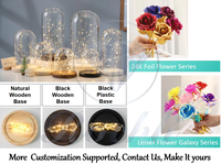 Rose éternelle sous cloche en verre avec LED, cadeau romantique pour la Saint-Valentin, vente chaude 2026, directement de l'usine