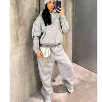 Ensemble de sweat-shirt et pantalon de survêtement surdimensionné unisexe personnalisé pour hommes et femmes, ensemble de survêtements unis