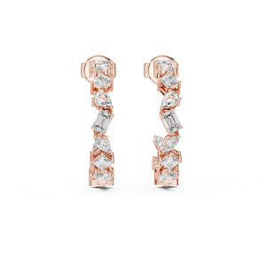 Pendientes de Diamantes Cultivados en Laboratorio en Oro Rosa, Joyería de Diseño Elegante y Lujosa para Mujer, Accesorios de Moda Minimalistas y Brillantes - Product Image 4