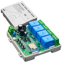 Module d'automatisation domestique intelligent SMG-E0901 compatible Tuya, interrupteur télécommandé Wi-Fi 4 canaux pour moteur et éclairage, 85-250V, sans USB, compatible Alexa