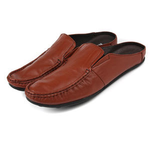 Zapatillas de verano para hombre, punta redonda, piel de vaca suave, modernas, suela plana, zapatillas suaves para el hogar y el ocio, zapatillas de cuero para hombre - Product Image 3