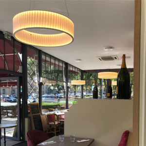 Lustre à LED moderne pour foyer suspendu anneaux d'éclairage en tissu art pendentif décoration d'éclairage - Product Image 4