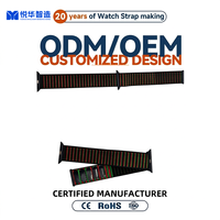 Bracelet de montre connectée YH en nylon tissé doux, rayé noir, rouge et vert, avec fermoir auto-agrippant, bracelet de remplacement 120-180mm pour