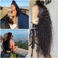 Peluca de cabello humano de 13x4 de alta calidad, postizo de encaje frontal ondulado rizado, pelo de encaje suizo virgen brasileño