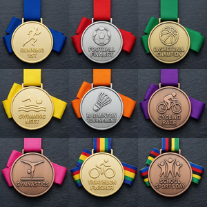 Medallas de Carrera Personalizadas de Aleación de Zinc |   Medalla de Premio para Maratón 5K con Cinta |   Medalla Deportiva Personalizada, MOQ Bajo, OEM - Product Image 4