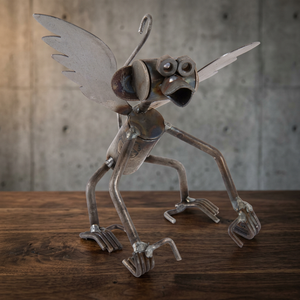 Escultura Metálica de Mono con Nueces Hecha a Mano en India, Figura de Animal de Hierro Antiguo Soldada, Decoración Náutica para el Hogar - Product Image 3
