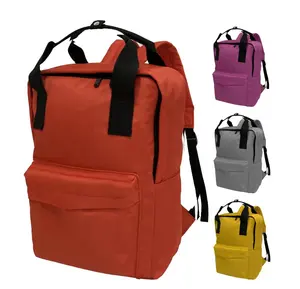 थोक गुणवत्ता 600 डी पॉलिएस्टर सरल डिजाइन सादा स्कूल बैग बैकपैक किशोर छात्रों के लिए