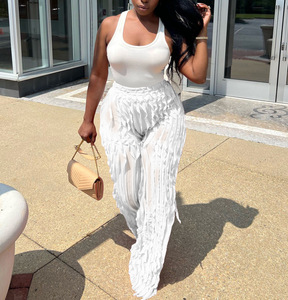 2023 Fall Winter Wavy Grain <strong>Pleated</strong> <strong>Trousers</strong> <strong>Women</strong> High Waist Transparent Straight <strong>Pleated</strong> Wide Leg Pants <strong>Women</strong> - Product Image 3