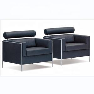 黑色现代客厅沙发1 + 2座6人住宿沙发家具套装 - Product Image 1