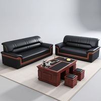 Ensemble de canapés en cuir moderne à trois places, canapé de réception pour bureau et bureau à domicile, meubles de salon de luxe