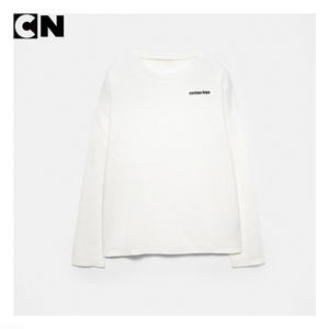 Maglione Certificato GRS, Produzione Personalizzata, Logo Personalizzato, Maglione Bianco <span class=keywords><strong>Basic</strong></span> a Nido d'Ape, Modello Corto, Moda Invernale Uomo - Product Image 2