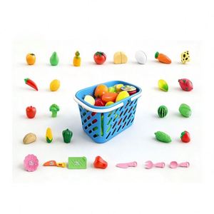 Toysrunner Ensemble de jouets de cuisine en plastique pour enfants, fruits et légumes à découper pour jeu de rôle, apprentissage créatif - Product Image 2