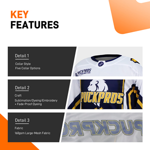 <strong>Custom</strong> Made Hockey <strong>Jersey</strong> 100% Polyester Sublimation Printed Anti-Bacterial Eco-Friendly Quick Dry Breathable Team OEM Service - Product Image 3