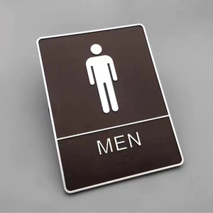 Panneau de signalisation ADA multifonctionnel pour toilettes (hommes et femmes) avec signalisation tactile en braille, étanche en ABS/PVC pour usage hôtelier - Product Image 1