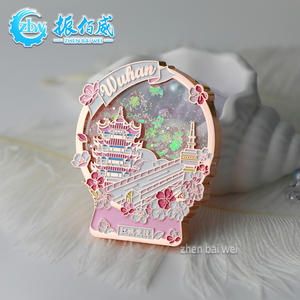 Elektroliz gül altın Wuhan yumuşak emaye quicksand buzdolabı sticker özel doğal nokta metal buzdolabı sticker özel - Product Image 2