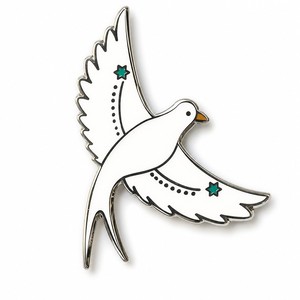 Broche personnalisée colombe blanche en émail, broche colombe de la paix, broche de revers en métal plaqué or, souvenir de vacances, cadeau OEM ODM - Product Image 2