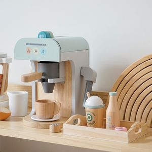 Style nordique nouveau Design gros en bois enfants populaire Simulation unisexe semblant jouer cuisine jouet ensemble <span class=keywords><strong>Machine</strong></span> à café pour les enfants - Product Image 3