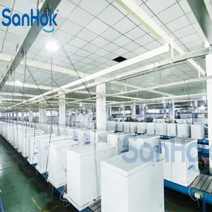 Slat Chain Conveyor Horizontal Fridge Refrigerator Assembly Line With Vacuum And Cold Testing Line