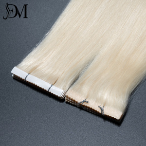 Dailmei disponibile in Stock di platino biondo colore chiaro invisibile 12 un grado 100% capelli umani vergini fasci di nastro - Product Image 3