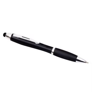 <b>LED</b> Light up Logo 2-in- Stylus Click Pens Illuminated Custom Logo Touch Screen Metal Promotional Pens With Anti-Slip Rubber Grip - Product Image 6