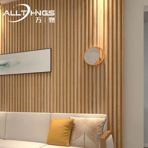 Gran tablero de pared, Panel de pared de fondo de <span class=keywords><strong>TV</strong></span>, rejilla de fibra de madera de bambú, Panel de pared decorativo de techo moderno WPC para sala de estar - Product Image 6