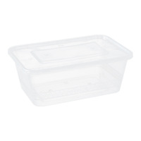 Boîte à lunch jetable de style minimaliste avec logo sérigraphié, ensemble de couverts, conteneur à emporter, boîte bento rectangulaire en plastique de qualité alimentaire