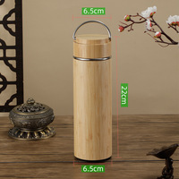 Botol Air Stainless Steel 500ml dengan Cangkang Bambu, Vakum Terisolasi, Badan Lurus, Logo Kustom Grosir untuk Hadiah Kembali ke Sekolah