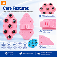 Masseur corporel Jinke à 7 billes, gant de massage des méridiens, rouleau de massage profond pour la relaxation musculaire, portable 360° pour les jambes, les cuisses, la taille