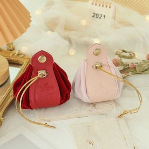 Sacs cadeaux en cuir PU avec cordon de serrage, pochettes de rangement en velours pour bonbons, sacs d'emballage pour chocolats pour mariage, Noël, fête - Product Image 4