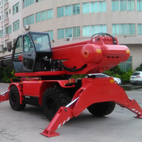 Chariot télescopique rotatif HNTR4015 de 15 m, 4 tonnes, rotation à 360 degrés, avec attache rapide