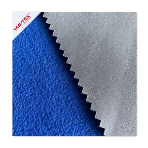 Polyester spandex fabric bonded polar fleece softshell fabric nano waterproof for Jacket