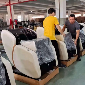 Full Body Massage Chair 31-60 Airbags Railless Plug-In Home Use White Brown - Product Image 2