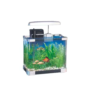 HRK-250 Carré mini aquarium en verre Multifonction Système écologique en verre de bureau mini poisson aquarium poisson réservoir à vendre