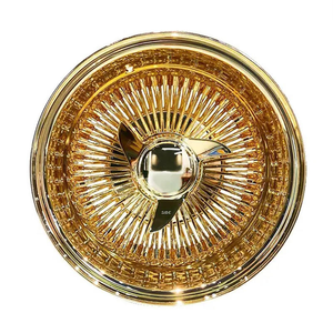 <span class=keywords><strong>Jantes</strong></span> de voiture classiques en acier chromé, <span class=keywords><strong>jantes</strong></span> à rayons rétro de luxe, brillantes, 5 trous, entièrement dorées, 13 pouces, <span class=keywords><strong>jantes</strong></span> à rayons 13x7, roues à rayons. - Product Image 3
