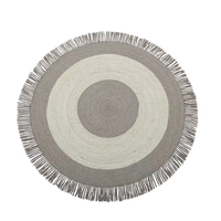 Tapis en laine et jute de Nouvelle-Zélande fait main, style minimaliste naturel, décoration intérieure, taille et forme personnalisées, tapis tissé à la main avec bordure à franges
