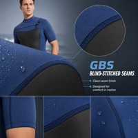 Combinaison de plongée courte en néoprène respirante et écologique avec fermeture éclair sur la poitrine pour homme, idéale pour le surf, le SUP et la natation au printemps
