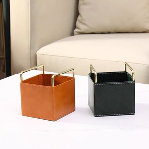 Modern <strong>Rectangular</strong> Home Storage <strong>Basket</strong> with Marker Pen Tool Case Metal Leather Brush Holder Packaging Boxes - Product Image 6