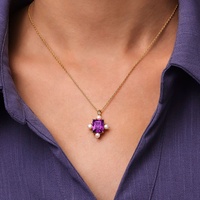Ensemble de bijoux Milskye en argent fin 925 plaqué or 18 carats, perles d'eau douce de 3 mm, améthyste violette, collier et bague